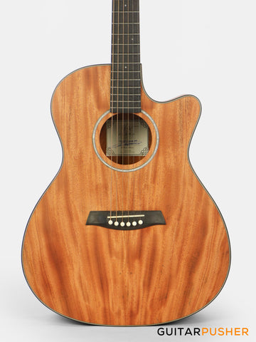 Alama Grand Auditorium Cutaway All-Solid Wood Philippine Mahogany Acoustic Guitar - Natural
