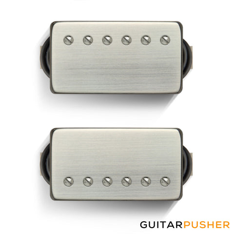 Bareknuckle Black Dog Calibrated Humbucker Pickup Set, Brushed Nickel Covers w/ Nickel Screw Pole Pieces, 4-Con
