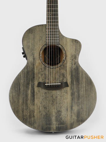 Baton Rouge X11S/FJE-SCC Solid Spruce Top/Mahogany Folk Jumbo Acoustic-Electric Guitar - Screwed Charcoal Satin
