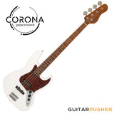 Corona Guitars Standard Plus J JB-Style 4-String Bass w/ Gig Bag - Olympic White