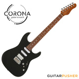 Corona Guitars Modern Plus (HSS) S-Style Electric Guitar w/ Gig Bag - Black