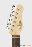 Corona Guitars Modern Standard (HH) S-Style Electric Guitar w/ Indian Laurel Fingerboard & Gig Bag - Daphne Blue