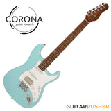 Corona Guitars Standard Plus ST (HSS) S-Style Electric Guitar w/ Gig Bag - Daphne Blue