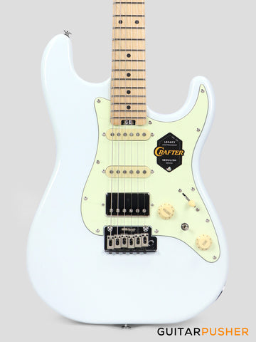 Crafter Guitars Charlotte S MP OW, S-Style HSS Electric Guitar, Roasted Maple Neck/Roasted Maple Fingerboard, w/ Gig Bag - Olympic White