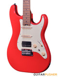 Crafter Guitars Charlotte S VVS MP VR, S-Style HSS Electric Guitar, Roasted Maple Neck/Roasted Maple Fingerboard, w/ Gig Bag - Vintage Red