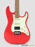 Crafter Guitars Charlotte S VVS MP VR, S-Style HSS Electric Guitar, Roasted Maple Neck/Roasted Maple Fingerboard, w/ Gig Bag - Vintage Red