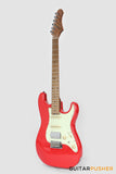 Crafter Guitars Charlotte S VVS MP VR, S-Style HSS Electric Guitar, Roasted Maple Neck/Roasted Maple Fingerboard, w/ Gig Bag - Vintage Red