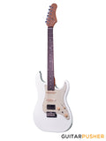 Crafter Guitars Charlotte S VVS RS OW, S-Style HSS Electric Guitar, Roasted Maple Neck/Rosewood Fingerboard, w/ Gig Bag - Olympic White