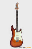 Crafter Guitars Charlotte S VVS RS TS, S-Style HSS Electric Guitar, Roasted Maple Neck/Rosewood Fingerboard, w/ Gig Bag - Tobacco Sunburst