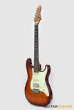 Crafter Guitars Charlotte S VVS RS TS, S-Style HSS Electric Guitar, Roasted Maple Neck/Rosewood Fingerboard, w/ Gig Bag - Tobacco Sunburst
