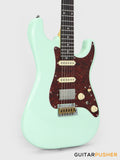 Crafter Guitars Crema S RS AG, S-Style HSS Electric Guitar, Maple Neck/Rosewood Fingerboard, w/ Gig Bag - Ara Green
