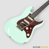 Crafter Guitars Crema S RS AG, S-Style HSS Electric Guitar, Maple Neck/Rosewood Fingerboard, w/ Gig Bag - Ara Green