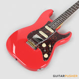 Crafter Guitars Crema S RS VR, S-Style HSS Electric Guitar, Maple Neck/Rosewood Fingerboard, w/ Gig Bag - Vintage Red
