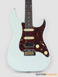 Crafter Guitars Crema S VVS RS DB, S-Style HSS Electric Guitar, Roasted Maple Neck/Rosewood Fingerboard, w/ Gig Bag - Day Blue