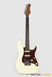 Crafter Guitars Crema S VVS RS MW, S-Style HSS Electric Guitar, Roasted Maple Neck/Rosewood Fingerboard, w/ Gig Bag - Malty White