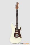 Crafter Guitars Crema S VVS RS MW, S-Style HSS Electric Guitar, Roasted Maple Neck/Rosewood Fingerboard, w/ Gig Bag - Malty White