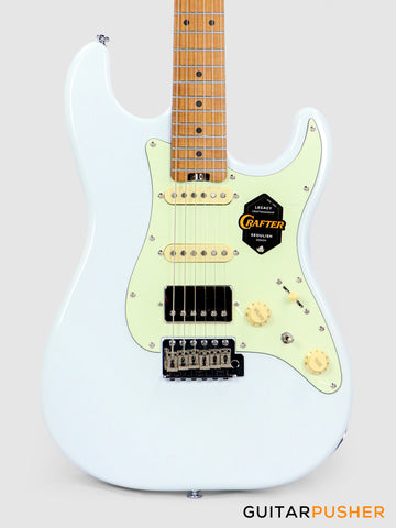 Crafter Guitars Modern Sera S VVS MP OW, S-Style Electric Guitar, Roasted Maple Neck/Roasted Maple Fingerboard, w/ Gig Bag - Olympic White