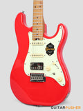 Crafter Guitars Modern Sera S VVS MP VR, S-Style Electric Guitar, Roasted Maple Neck/Roasted Maple Fingerboard, w/ Gig Bag - Vintage Red
