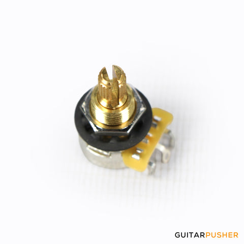 CTS 250k 10% Tolerance Slot & Knurled Shaft, Embossed Cover Mini Potentiometer