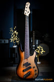 Dingwall SP1 5-String Fanned Fret Bass - Gloss Vintageburst w/ Matte Coco Gold Pickguard