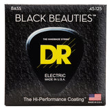 DR Black Beauties 5-String Black Stainless Bass Guitar Strings with K3