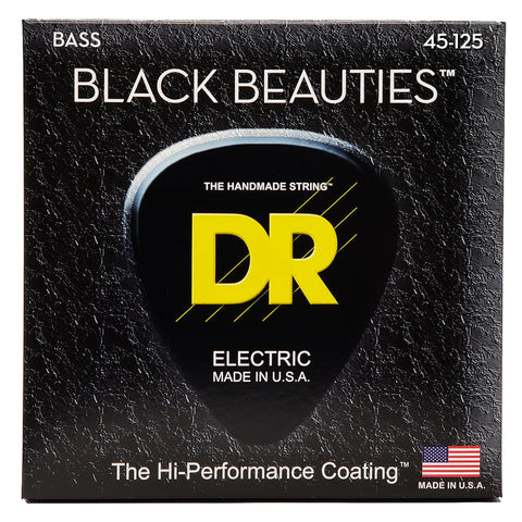 DR Black Beauties 5-String Black Stainless Bass Guitar Strings with K3