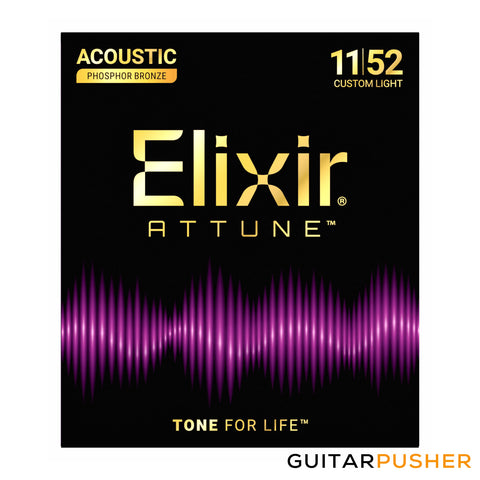 Elixir Acoustic Attune Phosphor Bronze Acoustic Guitar Strings - Custom Light (11 15 22 32 42 52)