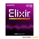 Elixir Acoustic Phosphor Bronze Standard Gauge Acoustic Guitar Strings with NANOWEB Coating