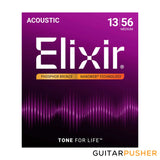 Elixir Acoustic Phosphor Bronze Standard Gauge Acoustic Guitar Strings with NANOWEB Coating