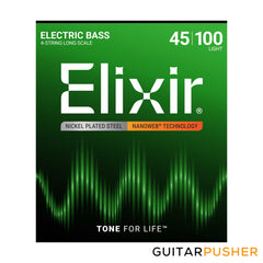 Elixir Electric Bass Nickel Plated Steel Bass Guitar Strings with NANOWEB Coating