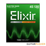Elixir Electric Bass 5-String Nickel Plated Steel Bass Guitar Strings with NANOWEB Coating