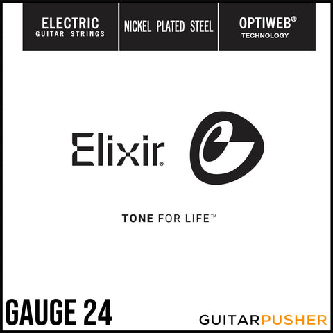 Elixir Electric Nickel Plated Steel Single Electric Guitar String with Optiweb Coating (Gauge 24)