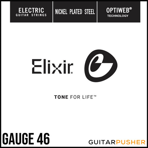 Elixir Electric Nickel Plated Steel Single Electric Guitar String with Optiweb Coating (Gauge 46)