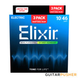 Elixir Electric Nickel Plated Steel Electric Guitar Strings with Optiweb Coating - Light (10 13 17 26 36 46) 3-Pack