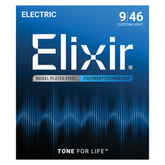 Elixir Electric Nickel Plated Steel Custom Gauge Electric Guitar Strings with POLYWEB Coating