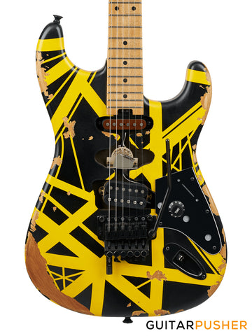 EVH Striped Series Limited Edition Aged Frankenstein Stratocaster Frankie B/Y (5107900528)