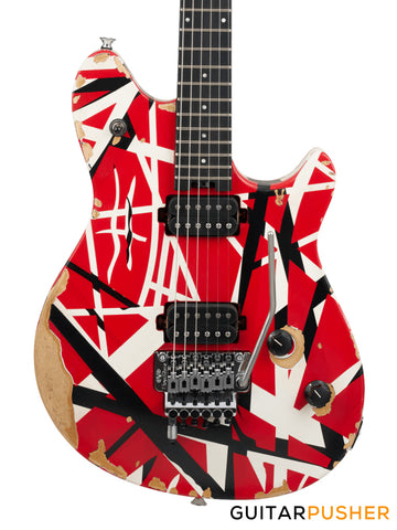 EVH Wolfgang Special Striped Limited Edition Aged, Ebony Fretboard - Red w/ Black & White Stripes (5107500315)