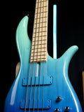 FBASS BN5 5-String Bass (Aqua Fade Gloss) - Ash Body, Maple Fingerboard
