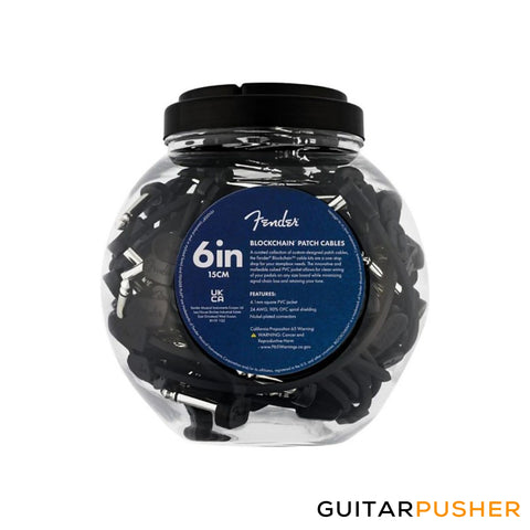 Fender Blockchain Patch Cable Bowl Pack, R/A, Black, XS - 50 pcs. 099-0825-006
