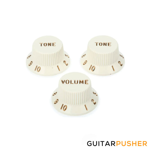 Fender Stratocaster Knob Set 1 Volume, 2 Tone - Parchment White 005-6254-049