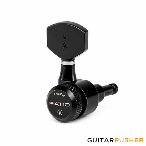 Graphtech RATIO Electric Locking 6 In-line Staggered Post Fender Contemporary Mini Black 2 Pin PRL-9721-B0