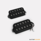 Godwound Thanos Modern Guitar Humbucker Pickup Set - 53mm F Spacing (Open Black, Nickel Bolts)