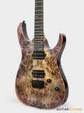 Aquarius Guitars Model B (Prototype) HH Alder Body Spalted Maple Burl Top, Ebony Fretboard Electric Guitar - Poison Mist