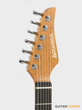 Aquarius Guitars Model F (Prototype) HSS Alder Body Flamed Maple Top, Ebony Fretboard Electric Guitar - Pink Tie Dye
