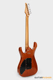 Aquarius Guitars Model F (Prototype) HSS Alder Body Flamed Maple Top, Ebony Fretboard Electric Guitar - Pink Tie Dye
