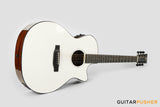 Phoebus PG-40ce v3 Solid Top OM (3rd Gen.) Acoustic-Electric Guitar - White w/ Gig Bag