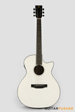 Phoebus PG-40ce v3 Solid Top OM (3rd Gen.) Acoustic-Electric Guitar - White w/ Gig Bag