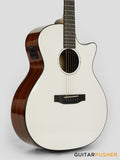 Phoebus PG-40ce v3 Solid Top OM (3rd Gen.) Acoustic-Electric Guitar - White w/ Gig Bag