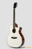 Phoebus PG-40ce v3 Solid Top OM (3rd Gen.) Acoustic-Electric Guitar - White w/ Gig Bag