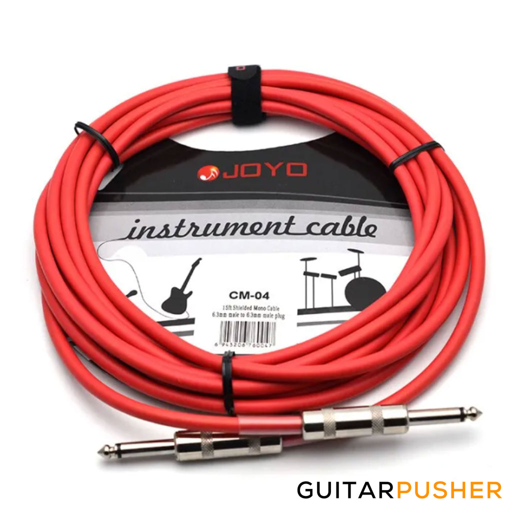 JOYO CM04 15ft Lead 6.3mm Male to 6.3mm Male Plug Shielded Mono Instr